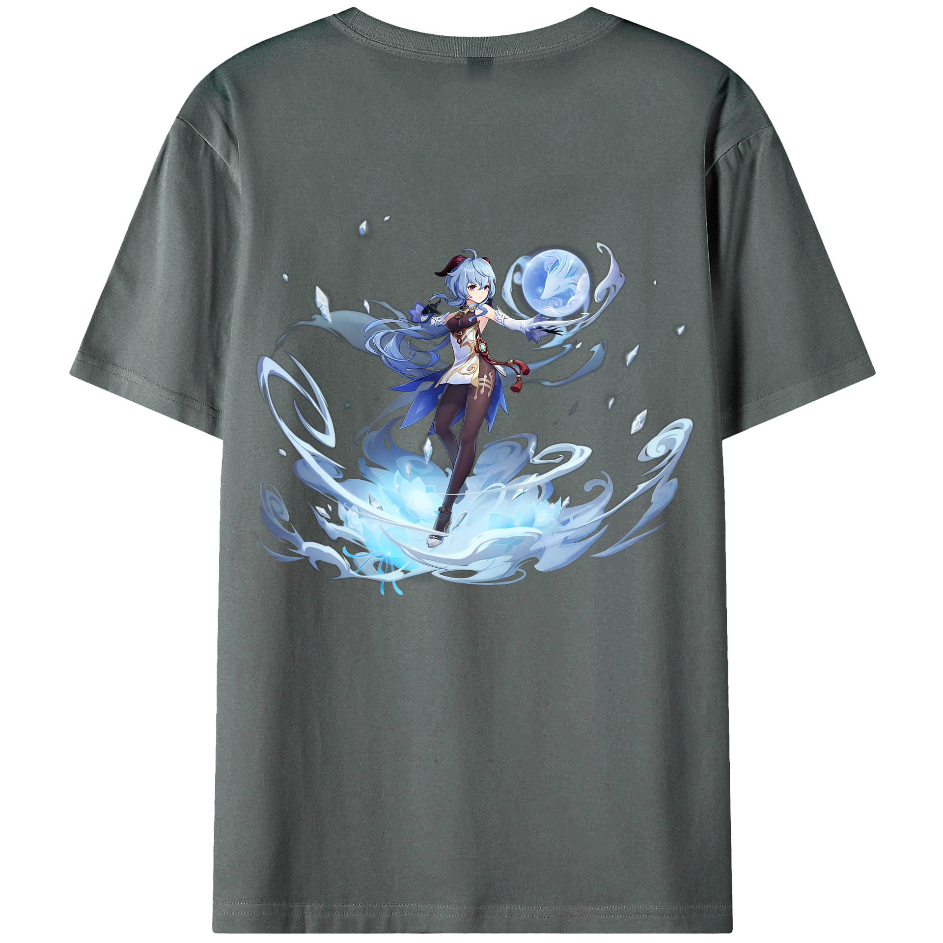 げんし神 甘雨 かんう genshin Ganyu 綿100％半袖Tシャツ（背面プリント）